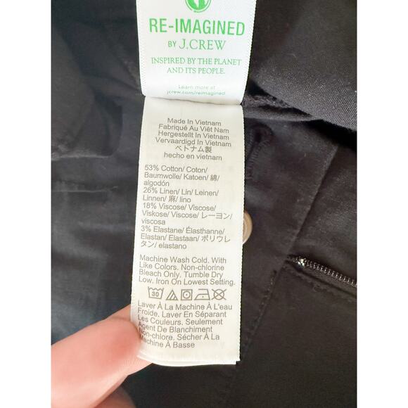 J Crew Factory | NWT | Tall Lizzie patch-pocket wide-leg pant in Black | Sz 34T - Picture 9 of 10